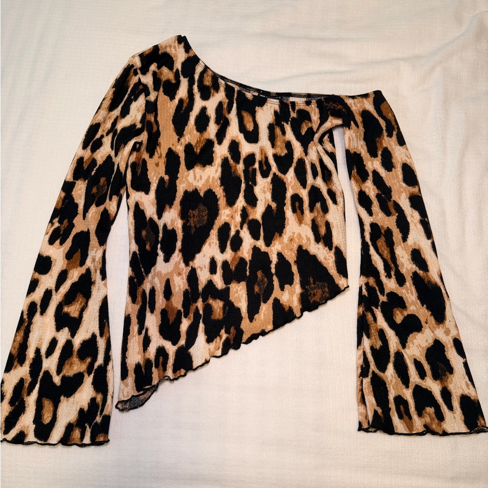 ASOS Leopard Print Asymmetrical Blouse